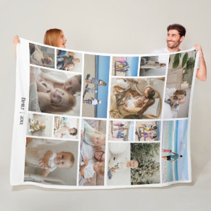 Couverture Polaire 16 Collage photo et modèle de texte personnalisé