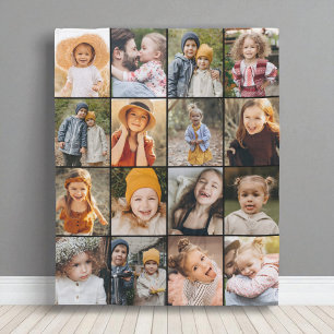 Couverture Polaire 16 Collage Photo Moderne Personnalisé Couleur Pers