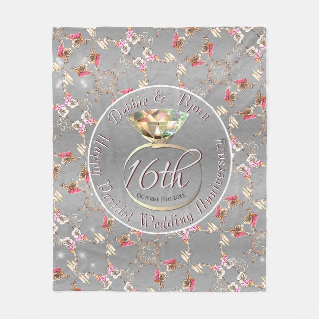 Couverture Polaire 16e anniversaire Mariage Cire, Peridot & Satice Fl (Devant)