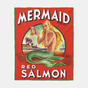 Couverture Polaire 1940 Mermaid Saumon peut imprimer étiquette
