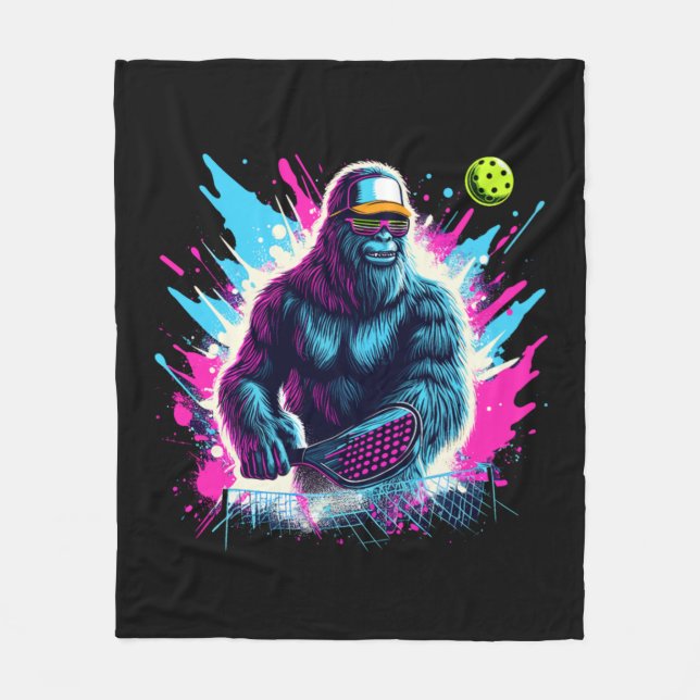 Couverture Polaire 1980 Bigfoot Sasquatch Jouer au Pickleball 2 (Devant)