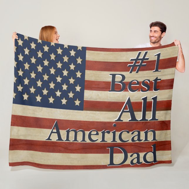 Couverture Polaire #1 Meilleur Drapeau américain de Papa américain (En situation)
