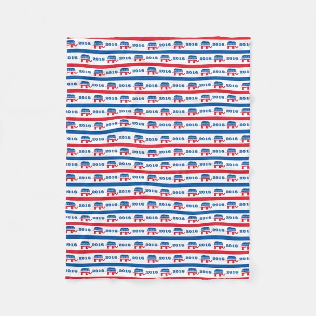 Couverture Polaire 2016 rayures républicaines patriotiques d'éléphant (Devant)