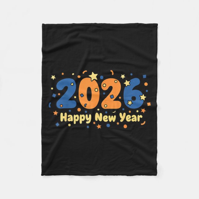 Couverture Polaire 2026 Happy New Year Fireworks Celebration  (Devant)