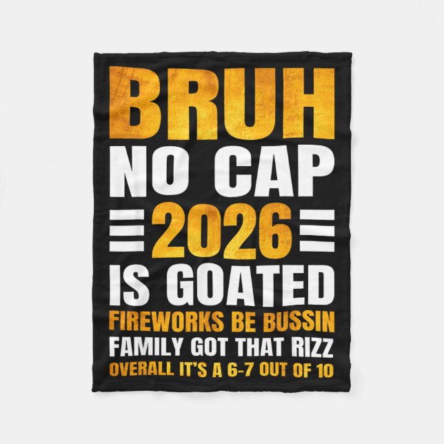 Couverture Polaire 2026 New Year's Bruh No Cap Countdown Bussin Funny (Devant)