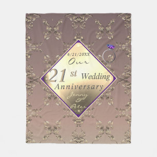 Couverture Polaire 21e anniversaire du Mariage laiton et laiton d'oli