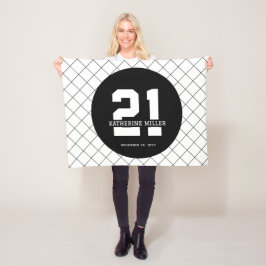 Couverture Polaire 21e anniversaire personnalisé Moderne et élégant