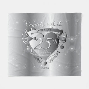 Couverture Polaire 25e anniversaire du Mariage Emblème du coeur arge
