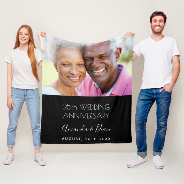Couverture Polaire 25e anniversaire mariage photo moderne élégant (En situation)