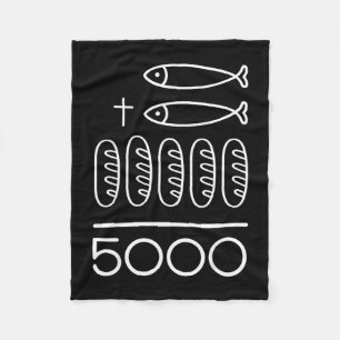 Couverture Polaire 2 poissons 5 pains jésus nourrit les 5000 chrétien