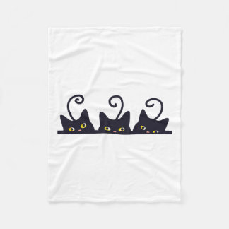 Couverture Polaire 3 Chats Noirs Drôle Amoureux de les chats Design F