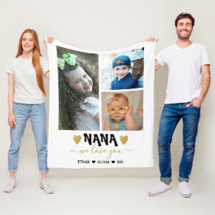 Couverture Polaire 3 Photo Collage Grandkids Noms Nous Vous Aimons Na