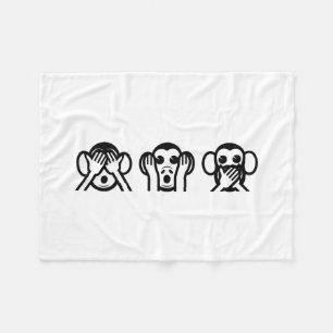 Couverture Polaire 3 Singes Sages Emoji