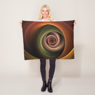 Couverture Polaire 3D Spirale Abstraite couleurs chaudes Art fractal