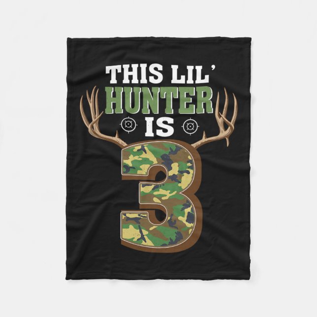 Couverture Polaire 3e Anniversaire Chasse Cerf 3 Anniversaire Chasseu (Devant)