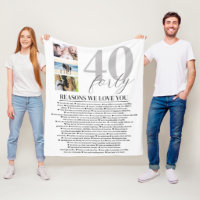 40 Raisons Nous Vous Aimons Poster D'Art Cadeau