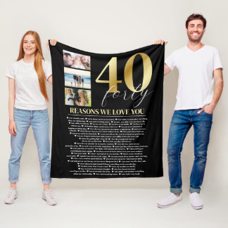 Couverture Polaire 40 Raisons pour lesquelles nous vous aimons Cadeau
