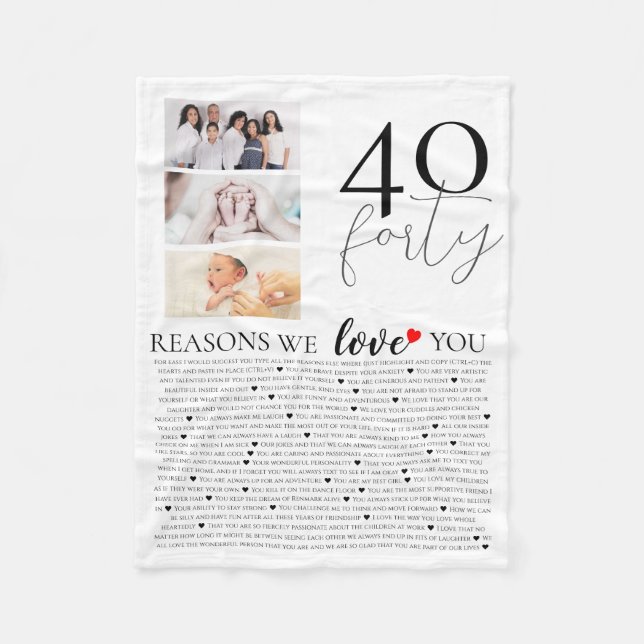 Couverture Polaire 40 raisons pour lesquelles nous vous aimons photo  (Devant)