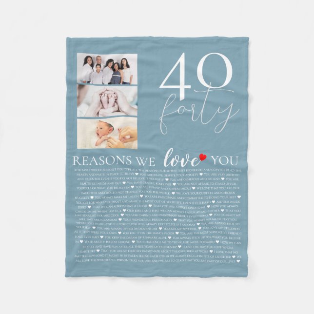 Couverture Polaire 40 Raisons pour lesquelles nous vous aimons Photo  (Devant)