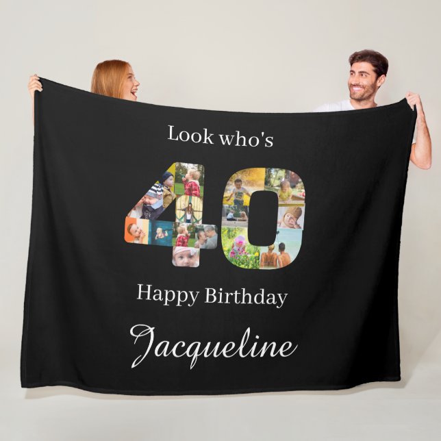 Couverture Polaire 40e anniversaire Photo Collage Modèle (En situation)