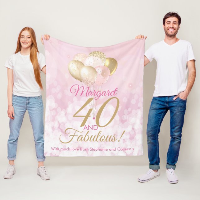 Couverture Polaire 40e anniversaire rose 40 et fabuleux (En situation)
