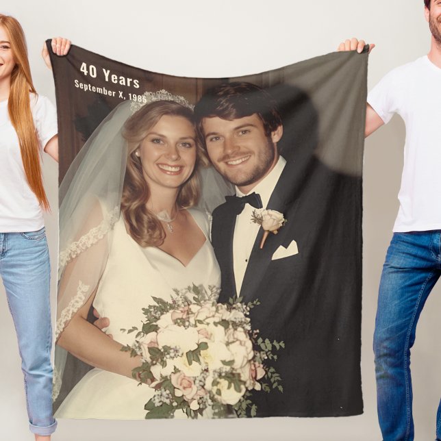 Couverture Polaire 40th Wedding Anniversary Fleece Blanket Photo (Créateur téléchargé)