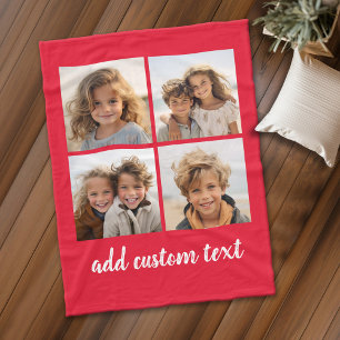 Couverture Polaire 4 Collage de photos - vous pouvez changer la coule