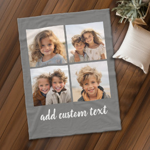 Couverture Polaire 4 Collage de photos - vous pouvez changer la coule