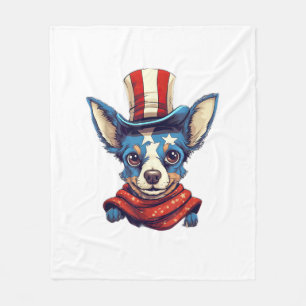 Couverture Polaire 4 juillet Patriotique Rat Terrier Chien