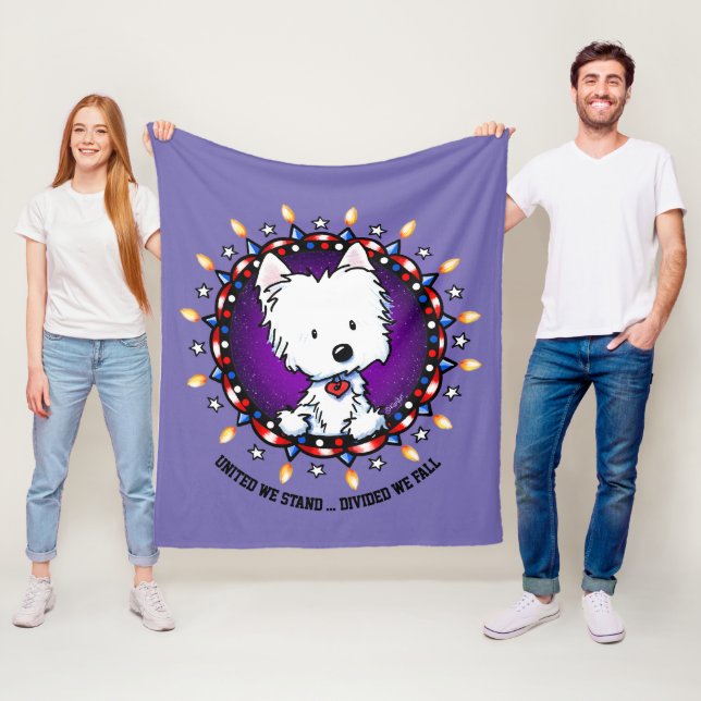 Couverture Polaire 4 juillet Westie Blanche polaire (En situation)