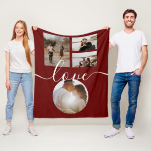 Couverture Polaire 4 Photo Collage Amour Personnalisé