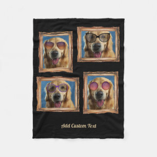 Couverture Polaire 4 Photo Collage Chiens Vintages Chiens de cadre An