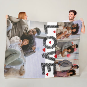 Couverture Polaire 4 Photos Collage Amour Avec Coeurs