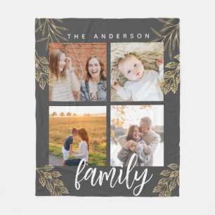 Couverture Polaire 4 script de grille de collage photo Fleece Blanket