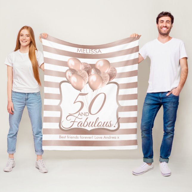 Couverture Polaire 50 Et fabuleux 50e anniversaire Rose Gold (En situation)