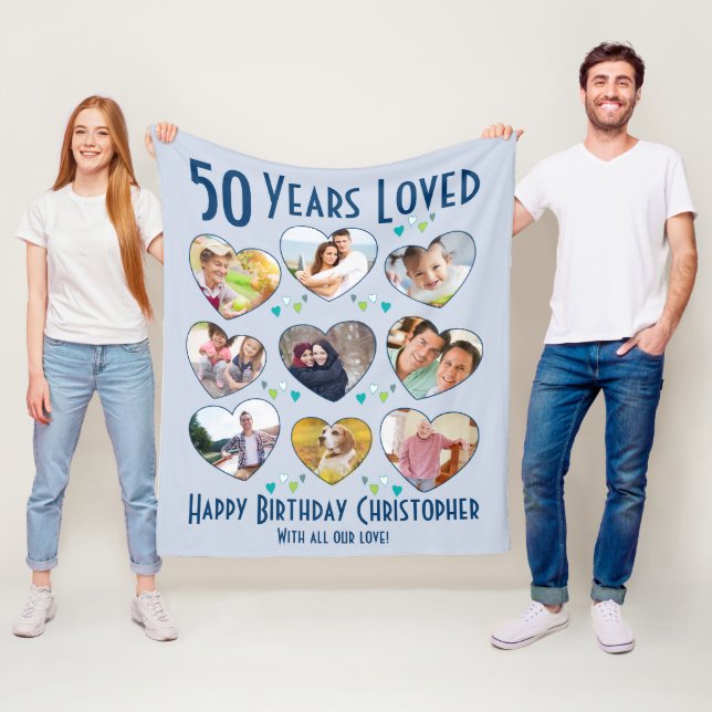 Couverture Polaire 50e anniversaire 50 ans photo Collage aimé (En situation)