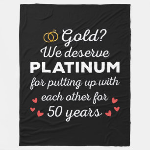 Couverture Polaire 50ème anniversaire de Mariage I - Gold Funny Coupl