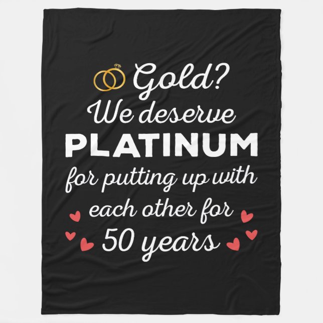 Couverture Polaire 50ème anniversaire de Mariage I - Gold Funny Coupl (Devant)