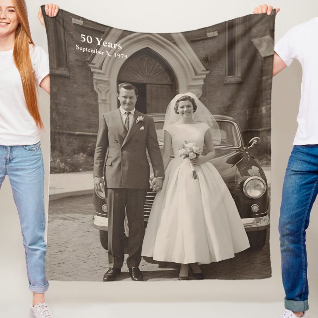Couverture Polaire 50th Wedding Anniversary Fleece Blanket Photo (Créateur téléchargé)