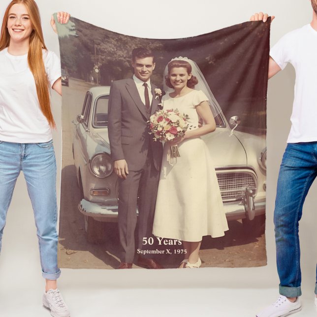 Couverture Polaire 50th Wedding Anniversary Fleece Blanket Photo (Créateur téléchargé)