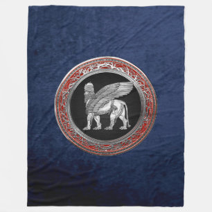 Couverture Polaire [510] Lion ailé assyrien - Lamassu argenté