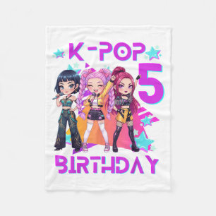 Couverture Polaire 5e anniversaire Mignon Chibi Kpop Drôle 5ème anniv