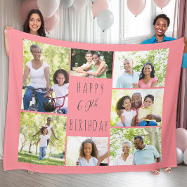 Couverture Polaire 60e anniversaire 7 Photo Collage Corail et Grey
