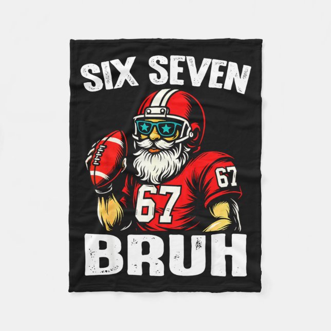Couverture Polaire 67 Bruh Meme Christmas Football Santa Six Seven  (Devant)