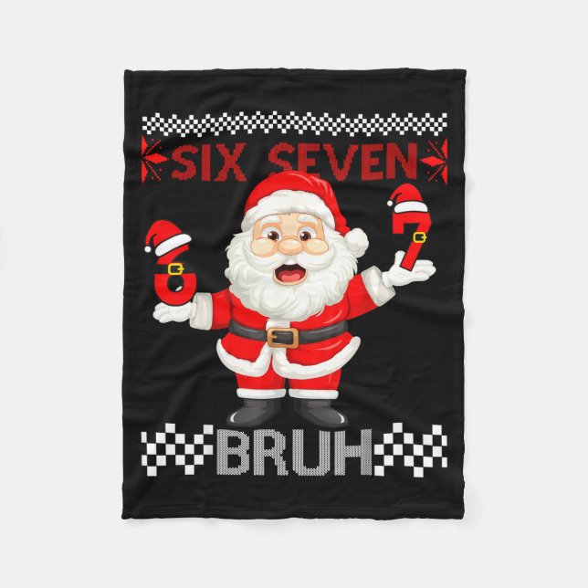 Couverture Polaire 67 Christmas 6 7 Six Seven Bruh Xmas Santa Sweater (Devant)