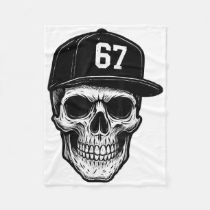 Couverture Polaire 67 Crâne Halloween Brainrot Meme Six Sept Enfants