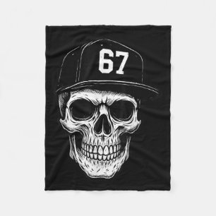 Couverture Polaire 67 Crâne Halloween Brainrot Meme Six Sept Enfants