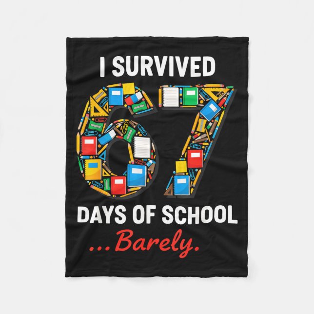 Couverture Polaire 67 Days Of School Funny I Survived Six Seven Meme  (Devant)