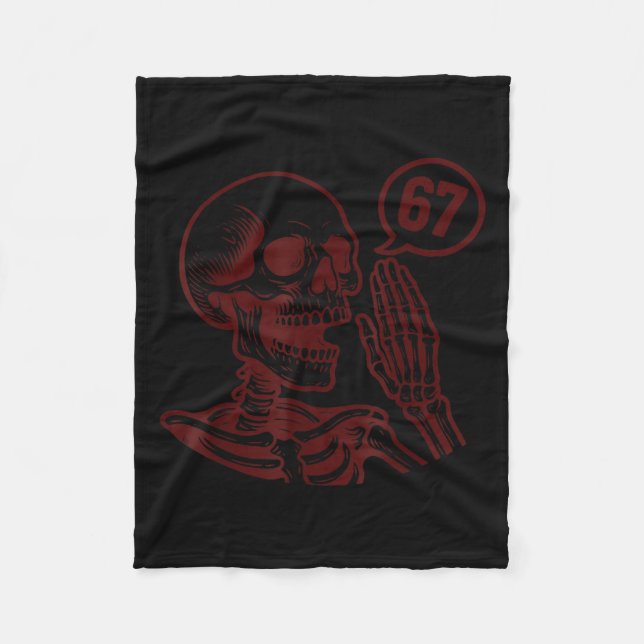 Couverture Polaire 67 Halloween Skeleton Six Seven Meme Brainrot Funn (Devant)