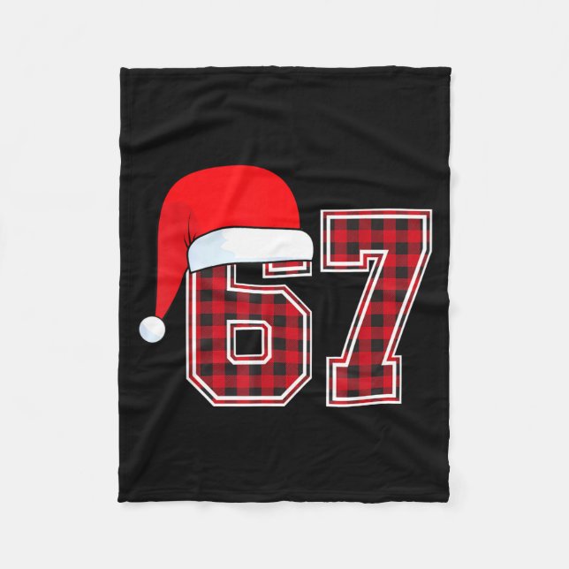 Couverture Polaire 67 Meme Funny Christmas Red Plaid Xmas Pajamas Sla (Devant)